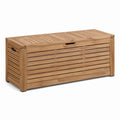 Baúl de jardín de madera de teca 120x50x60 cm marrón