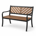 Banco de jardín de madera y metal acacia 120x60x85 cm marrón/negro