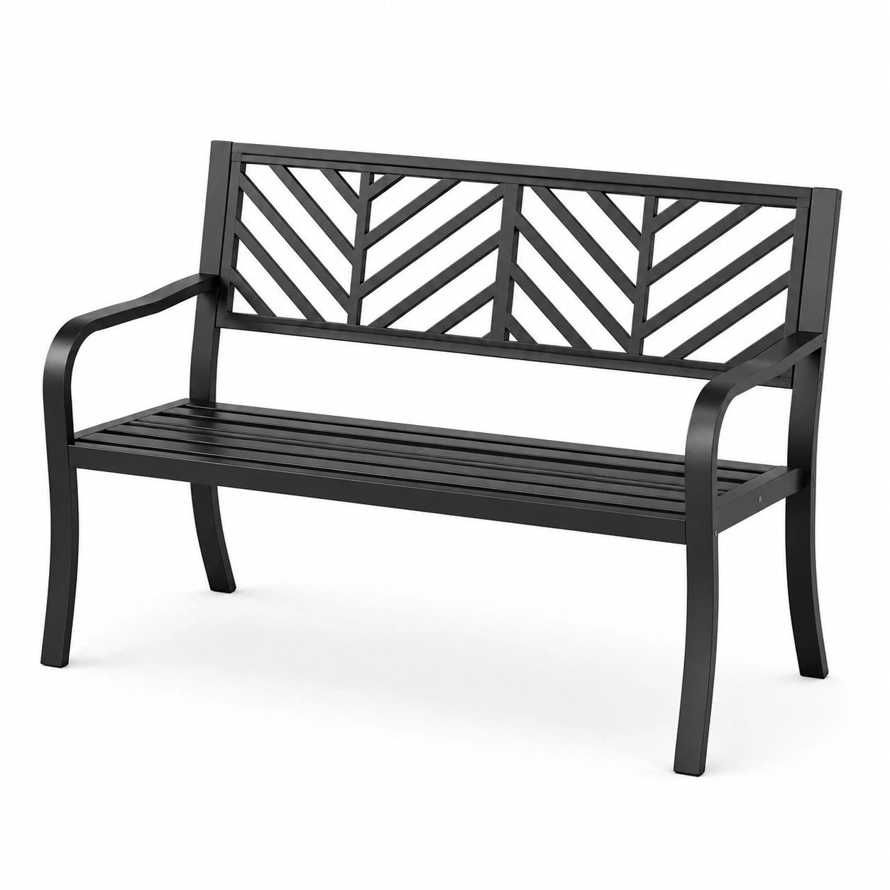 Banco de jardín metálico negro 127 cm