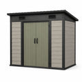 Cobertizo de jardín de resina 185x152x226 cm polipropileno beige y gris