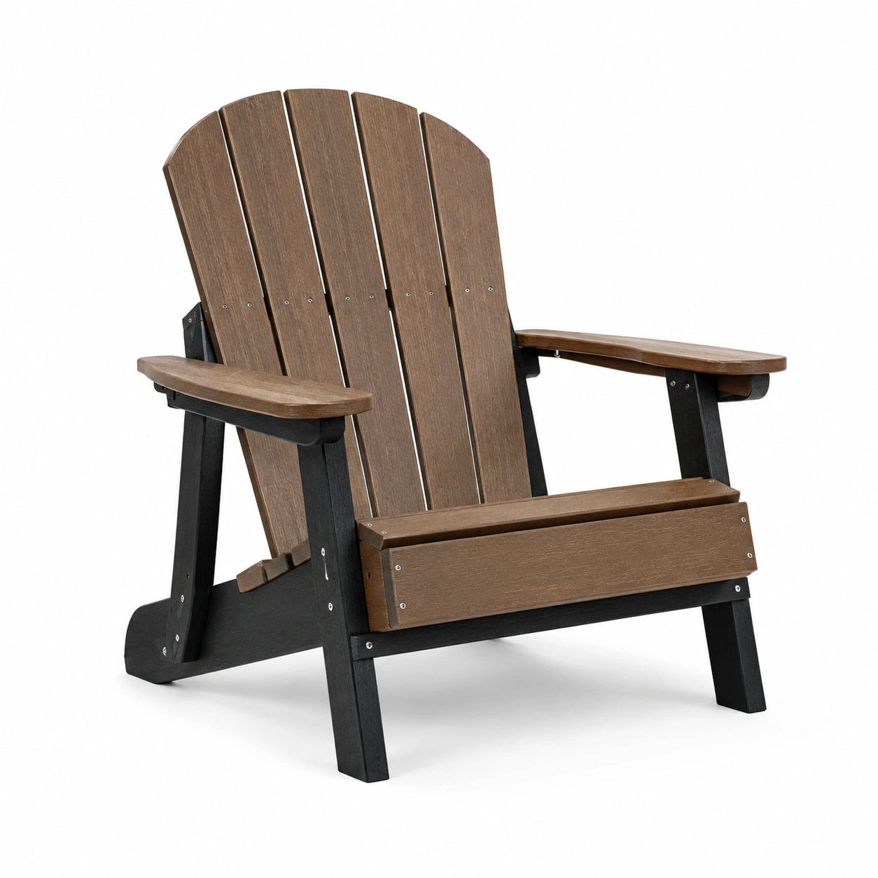 Silla Adirondack de Polietileno Reciclado Marrón y Negro