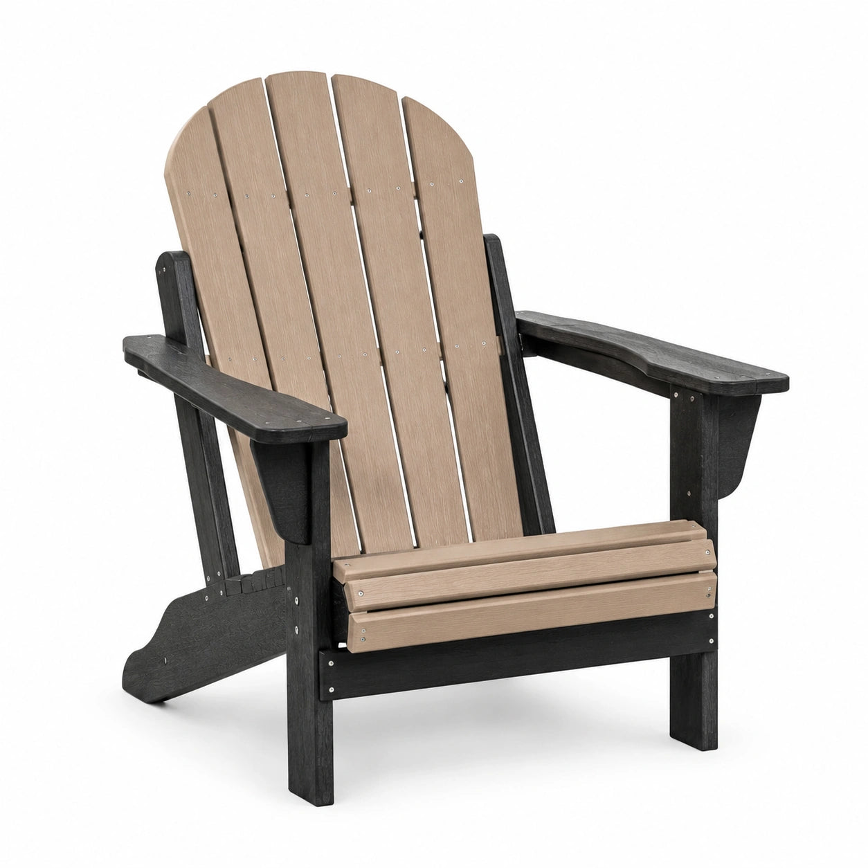 Silla Adirondack de Madera Compuesta Exterior Beige y Negro